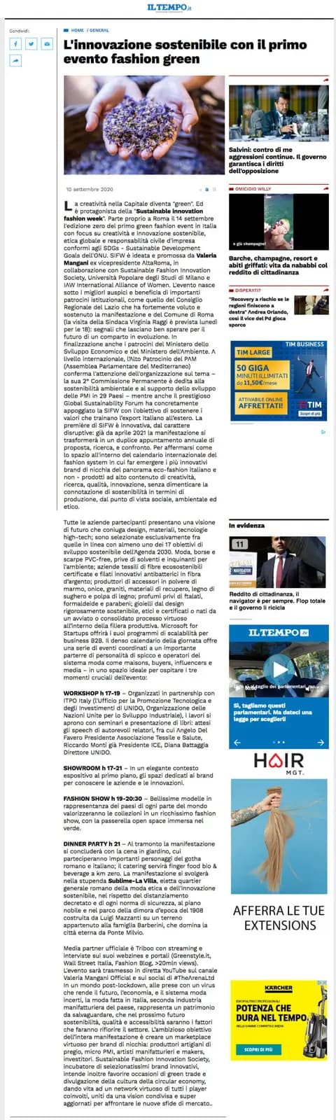 IL TEMPO, 10.09.2020