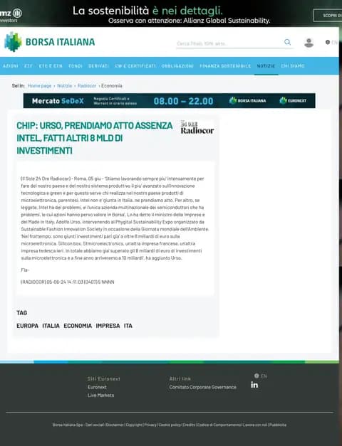 Borsa Italiana, 05.06.2024